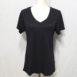 Quince‎ tee cotton short sleeve size medium nwt black v-neck